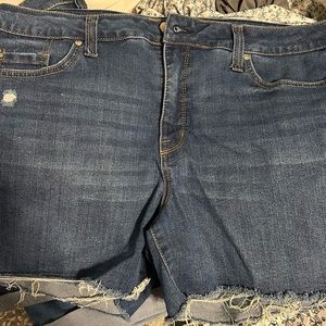 Seven7 jean shorts, 5” inseam with raw edge